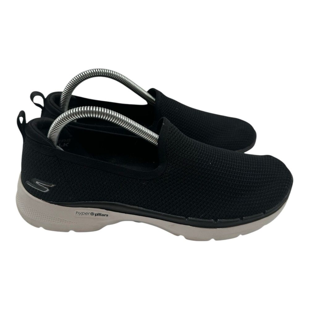 Skechers Gowalk Clear Virtue Shoes Womens 9 Black White Slip On Loafers 124505